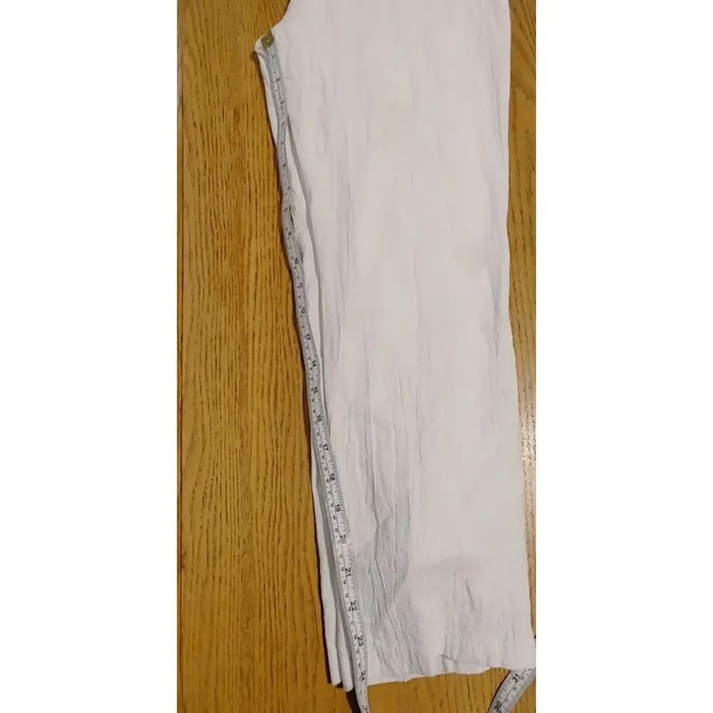 Saint + Secrets Linen Ruffle Apron Front Jumpsuit Tie Waist Soft White Womens L